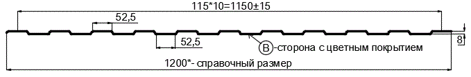 Фото: Профнастил С8 х 1150 - B (ПЭ-01-8017-0.4±0.08мм) в Лыткарино