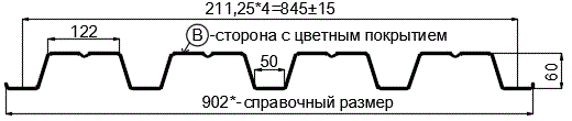 Фото: Профнастил Н60 х 845 - B (PURMAN-20-5005-0.5) в Лыткарино