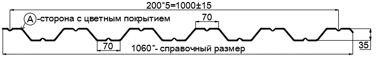 Фото: Профнастил НС35 х 1000 - A (ПЭ-01-1015-0.45) в Лыткарино