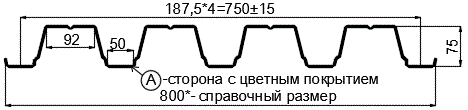 Фото: Профнастил Н75 х 750 - A (ПЭ-01-5002-0.7) в Лыткарино