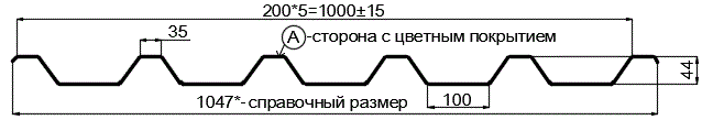 Фото: Профнастил С44 х 1000 - A (ПЭ-01-3005-0.7) в Лыткарино