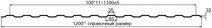 Фото: Профнастил оцинкованный МП10 х 1100 (ОЦ-01-БЦ-0.5) в Лыткарино