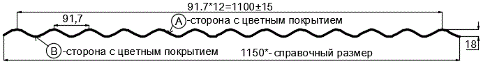 Фото: Профнастил МП18 х 1100 - A (ECOSTEEL_MA_Д-12-Античный Дуб-0.45) в Лыткарино