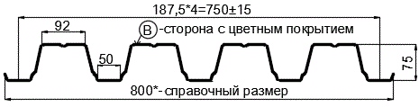 Фото: Профнастил Н75 х 750 - B (ПЭ-01-3009-0.7) в Лыткарино