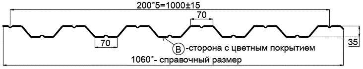 Фото: Профнастил НС35 х 1000 - B (VikingMP E-20-6005-0.5) в Лыткарино