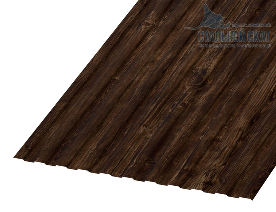 Профнастил С8 х 1150 - A Двусторонний (ECOSTEEL_MA_Д-12-Античный Дуб-0.45)